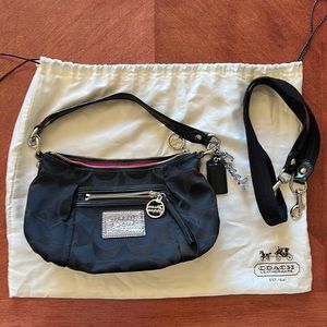 Coach x Poppy Groovy (16292) black bag in signature C’s with pink lining